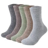 Meias De Lã Josnown Para Mulheres, 5 Pares Térmicos Quentes De Inverno