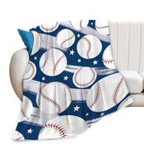 Cobertor Sunator Baseball Decor Flannel 125x100cm Para Todas As Idades