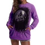 Moletom Rmcms Basic Witch Darkness Halloween Feminino Roxo