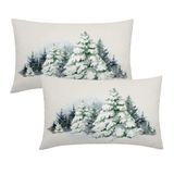 Capas De Travesseiro Kawani Christmas Lombar 30x50cm Green Forest