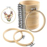 Aros De Bordado Febsnow, Círculo De Madeira Natural De 10 Cm, 12 Peças