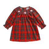Vestido De Natal Socutebabe Santa Plaid Para Meninas De 6 A 7 Anos