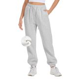 Calças De Neve Athmile, Calças De Moletom, Corredores, Forradas De Lã, Femininas, Cinza