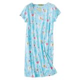 Camisola Zando, Pijama Feminina De Algodão, Azul, Alpaca, Tamanho S