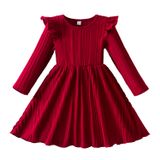 Vestido Ttyaovo Girl De Manga Comprida Princesa Outono Inverno 3y Vermelho