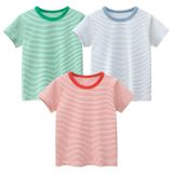 Camiseta Masculina Tabnix, Pacote Com 3, Listras, Manga Curta, De 2 A 7 Anos