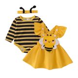 Roupa De Halloween Para Meninas Saliuentm Romper Bee Saia 9-12m