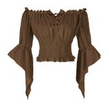 Blusa Mingyuezai Renaissance Peasant Off Shoulder 2gg Feminina