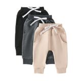 Calças De Corrida Yoawdats Baby Boys Classic Fit, Pacote Com 3 Unidades, 0-3 Anos