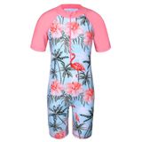 Trajes De Banho De Manga Curta Tfjh E Para Meninas Uv 50+, Roupa De Banho De Peça Única, Roupa De Banho Infantil, Zíper, 8-10 Anos, Pêssego, 10a