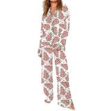 Pijama Feminino Faretumiya, Seda, Cetim, Estampa De Natal, Tamanho L