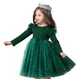Vestido De Princesa Hnxdyy Little Girl Tule Stars Green 5-6 Anos