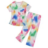 Conjunto De Pijamas American Trends Feminino Tie Dye De Algodão Macio 2gg