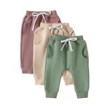 Calças De Bebê Yoawdats, Pacote Com 3 Pull-on Jogger Para Meninos E Meninas