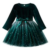 Vestido Ttyaovo Girl De Manga Comprida Princesa Outono Inverno 3y Verde