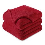 Cobertor Exclusivo Mezcla Queen Size Flanela De Lã Vermelho Escuro