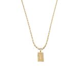 Cordão 45cm Masculino Feminino Pingente Letra T Banhado Ouro