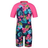 Trajes De Banho Tfjh E Girls Rash Guard, Proteção Solar Infantil, Mais De 50, Roupa De Banho, 1 Peça De Roupa De Banho Navy Flower 6a