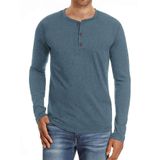 Camiseta Masculina Pegeno, Casual, Justa, De Algodão Henley