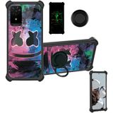 Capa De Telefone Aroepurt Tcl K24 T434d Com Suporte De Anel Luminoso