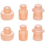 Castiçais Vixdonos Taper Glass Para Mesa (6 Unidades)