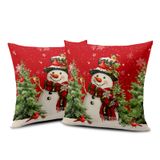Capas De Almofada Wnoesat Snowman Christmas Red 45x45cm