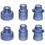 Castiçais Vidonos Glass Tealight Azul Escuro (6 Unidades)