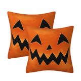Capa De Almofada Ahahm Happy Halloween Laranja De Algodão 45x45cm