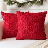 Capas De Almofada Otostar Xmas Snowflake Red 55x55cm, 2 Unidades