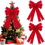 Decorações De Natal Brightown, 2 Peças, Laços Vermelhos, 40x60cm