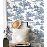 Papel De Parede Erfoni Toile Azul Marinho Peel And Stick 0,4 M X 5 M