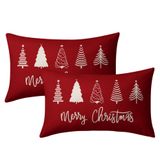 Capas De Almofada Granbey Merry Christmas 50x30cm Vermelhas