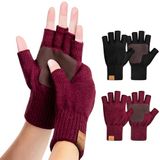 Luvas Sem Dedos De Inverno Ucqkli Para Mulheres E Homens, Lã De Alpaca