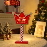 Decorações De Natal Zqoyn Santa Stop Here Sign Com Led