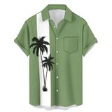 Camisa Hlcfaci Hawaiian Casual Bowling De Manga Curta Masculina 6gg