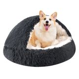 Cama Para Animais De Estimação Kkbdoo Com Capuz Redondo Para Aquecimento Automático De Cães E Gatos