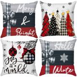 Capas De Travesseiro Minetom Christmas 45x45cm, Conjunto De 4 Poliéster