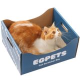Caixa Arranhadora De Gatos De Papelão Egpets Azul Extra Grande