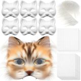 Kit Diy Therian Mask Seenelling Máscara De Gato Em Branco Com Tecido De Feltro