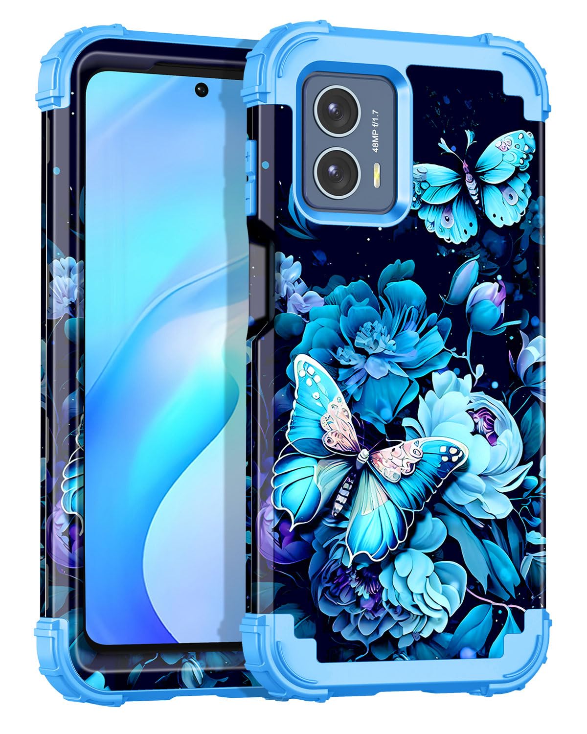 Capa De Telefone Miqala Para Motorola Moto G 5g 2023 Azul De Corpo Inteiro