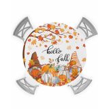 Toalha De Mesa Ewdewwo Fall Pumpkin Elastic Redonda