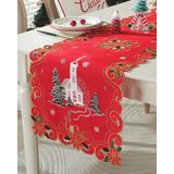 Corredor De Mesa Ailuoqi De Natal Bordado Com 180 Cm De Comprimento