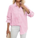 Camiseta Feminina Who In Shop Listrada Com Botões 2gg Rosa/branca