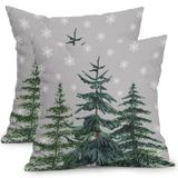 Capas De Travesseiro Kawani Winter Forest 45x45cm Tema De Natal