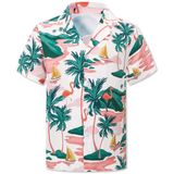Camisa Cromoncent Boys Hawaiian De Manga Curta Aloha Flamingo 4-5y