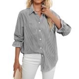 Camiseta Feminina Who In Shop Listrada Com Botões Preta E Branca
