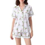 Pijama Yiulangde Silk Satin Martini Bow, 2 Peças Para Mulheres