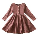 Vestido De Festa Hnxdyy Girl Ribbed Knit Princess 5-6 Years Dusty Pink
