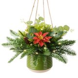 Cesta Suspensa De Natal Homsunny Artificial Com Flor Sintética