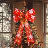 Decorações De Natal Brightown Red Bows Com Luzes De 45 Led